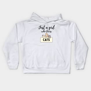 Just a girl who loves cats Kids Hoodie